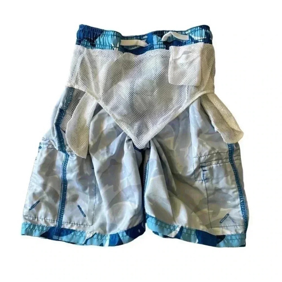 Okanu Surf Dolphine Blue White Boys Swimming Board Short Pants SZ L (7) - Picture 5 of 10